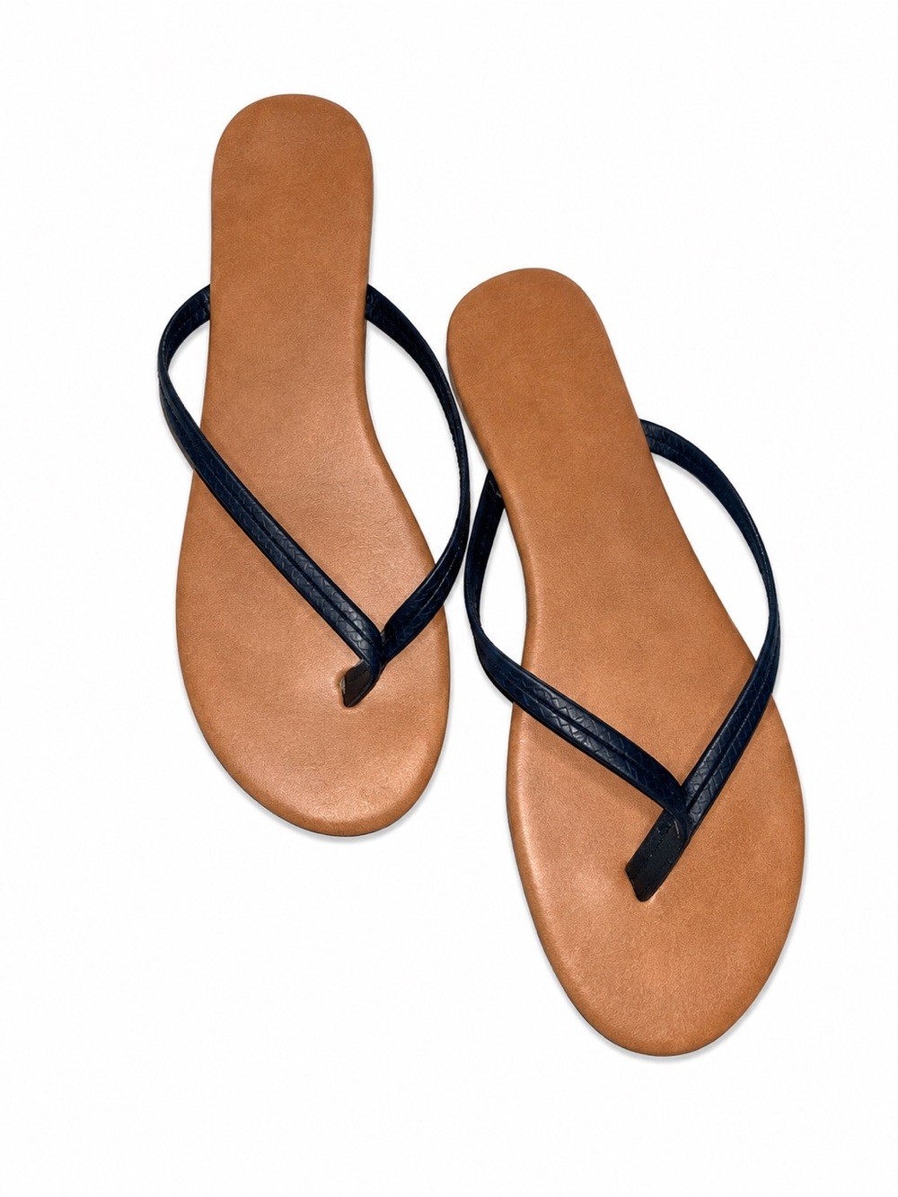 Charlotte Russe Black Faux Leather Thong Sandals | Flip Flops | Size 8